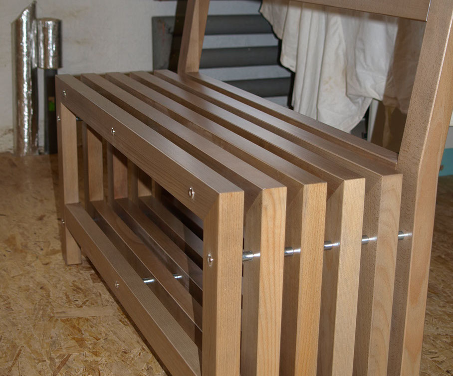 Designer Holzbank